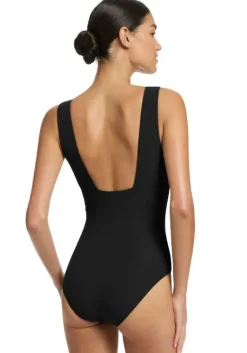 Sale JETS Swimwear Jetset V Neck Swimsuit Black