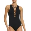 Hot JETS Swimwear Joali Lace Up Swimsuit Black
