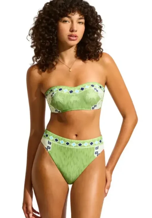Outlet Seafolly Kasbah Bandeau Bikini Sage Kasbah Sage