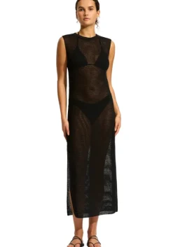 Clearance Seafolly Knit Maxi Dress Black
