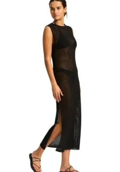 Clearance Seafolly Knit Maxi Dress Black