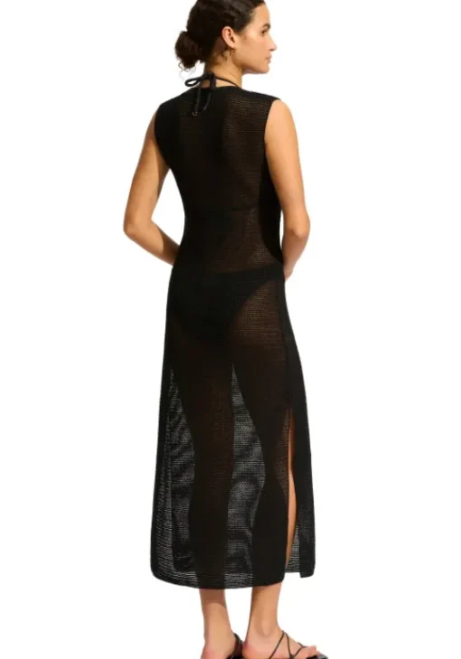 Clearance Seafolly Knit Maxi Dress Black