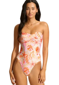 Best Seafolly La Mer Bandeau Swimsuit White
