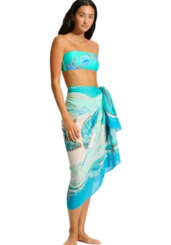 Clearance Seafolly La Mer Sarong Aquatic Blue