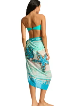 Clearance Seafolly La Mer Sarong Aquatic Blue