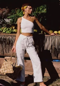 Hot Faithfull The Brand Le Monoa One Shoulder Top White