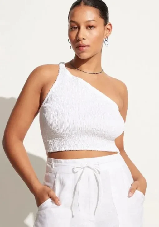 Hot Faithfull The Brand Le Monoa One Shoulder Top White