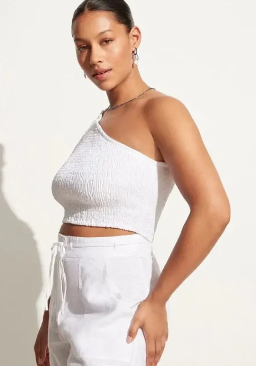 Hot Faithfull The Brand Le Monoa One Shoulder Top White