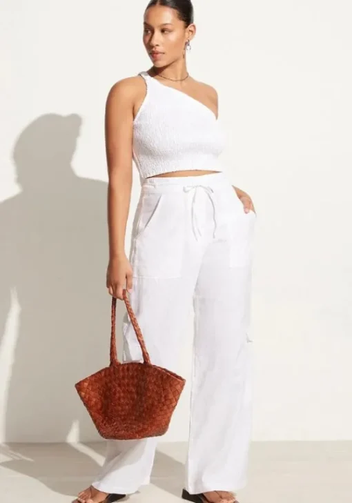 Hot Faithfull The Brand Le Monoa One Shoulder Top White