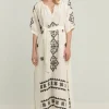 Outlet Greek Archaic Kori Lefkada Belted Midi Dress Natural