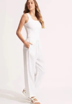 Best Seafolly Linen Pant White