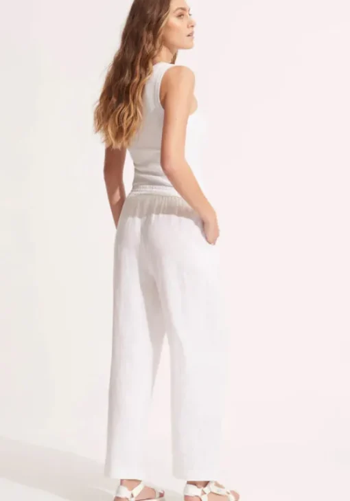 Best Seafolly Linen Pant White