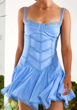 Clearance Charo Ruiz Lira Short Dress Blue WashedBlue
