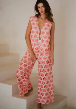 Clearance Sundress Lupy Pant Eyelet Red
