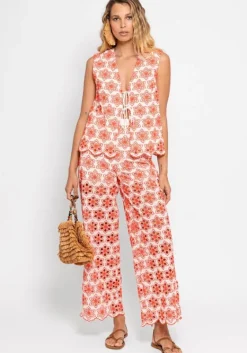 Clearance Sundress Lupy Pant Eyelet Red