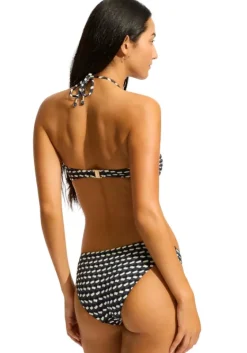 Sale Seafolly Mala Ring Front Bandeau Bikini Black