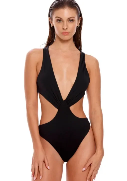 New Agua Bendita Malibu Fera Swimsuit Black