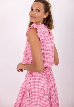 Outlet Sundress Malone Top Gingham Pink