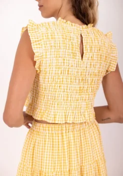 Sale Sundress Malone Top Yellow Gingham