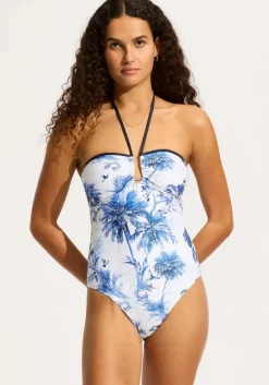 Fashion Seafolly Marbella Trim Halter Swimsuit
