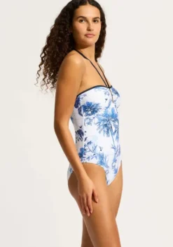 Fashion Seafolly Marbella Trim Halter Swimsuit