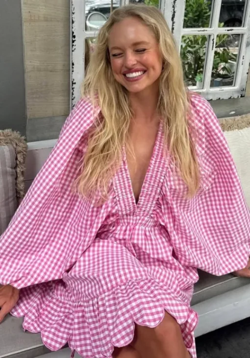 Sale Sundress Marine Short Dress Pink