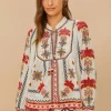 New Farm Rio Marys Tiles Embroidered Blouse