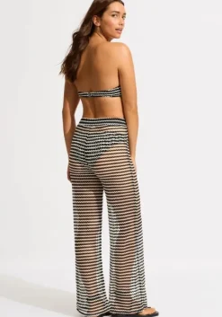 Discount Seafolly Mesh Effect Beach Pant Black White/Black