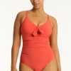 Clearance Sea Level Messina Tie Front DD Swimsuit Flame