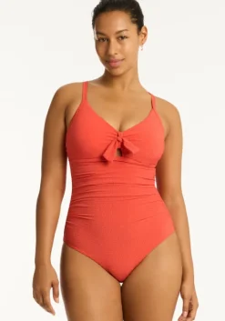 Clearance Sea Level Messina Tie Front DD Swimsuit Flame