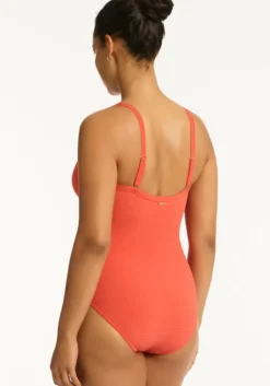 Clearance Sea Level Messina Tie Front DD Swimsuit Flame