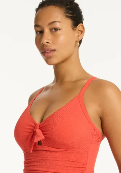 Clearance Sea Level Messina Tie Front DD Swimsuit Flame