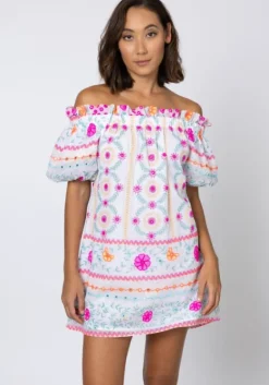 Online Juliet Dunn Mexican Embroidered Off Shoulder Dress Mexican Embroidery