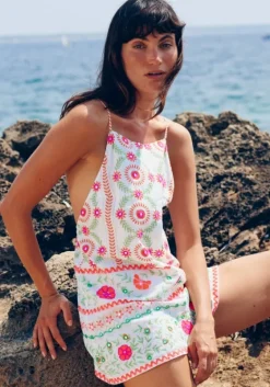 Outlet Juliet Dunn Mexican Embroidered Playsuit Mexican Embroidery
