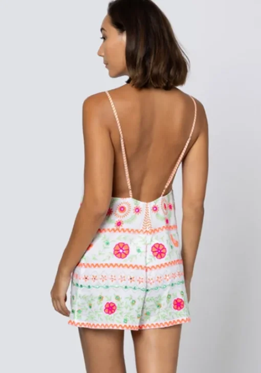 Outlet Juliet Dunn Mexican Embroidered Playsuit Mexican Embroidery