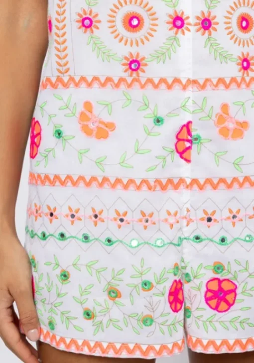 Outlet Juliet Dunn Mexican Embroidered Playsuit Mexican Embroidery