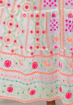 Discount Juliet Dunn Mexican Embroidered V Neck Maxi Dress Mexican Embroidery