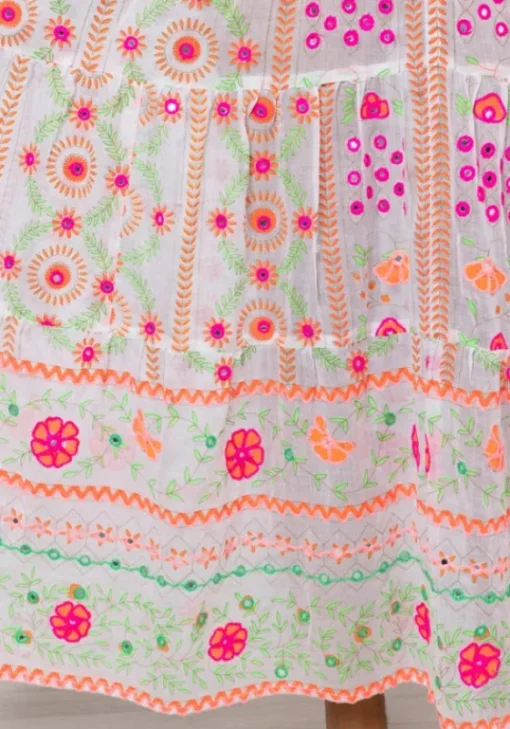 Discount Juliet Dunn Mexican Embroidered V Neck Maxi Dress Mexican Embroidery