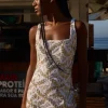 Best Sundress Mira Dress White Gold Feuillage