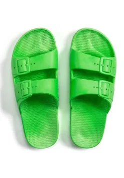 Sale Freedom Moses Neon Green Slides