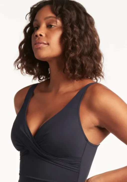 New Sea Level Night Sky Cross Front Swimsuit