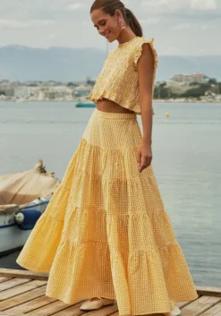 New Sundress Odette Skirt Gingham Yellow