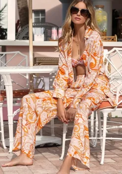 New Melissa Odabash Paige Shirt Mirage Orange