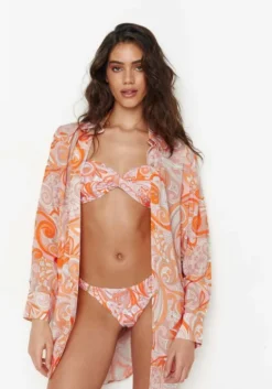 New Melissa Odabash Paige Shirt Mirage Orange