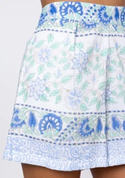 Outlet Juliet Dunn Paisley Block Print Shorts Periwinkle