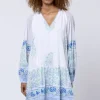 Fashion Juliet Dunn Paisley Print Frill Dress Periwinkle