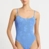 Hot Bond-Eye Palace Swimsuit Floral Cornflower