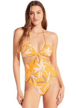 Best Seafolly Palm Paradise Cut Out Swimsuit Rockmelon