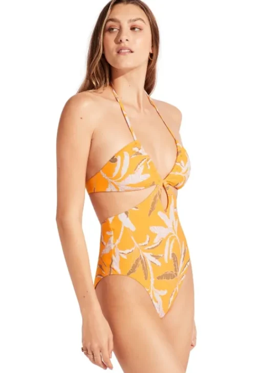 Best Seafolly Palm Paradise Cut Out Swimsuit Rockmelon