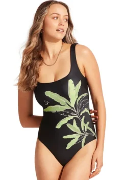 Sale Seafolly Palm Paradise DD Swimsuit Black